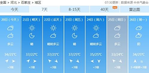 河北石家庄天气（河北石家庄天气预报一周7天查询结果）