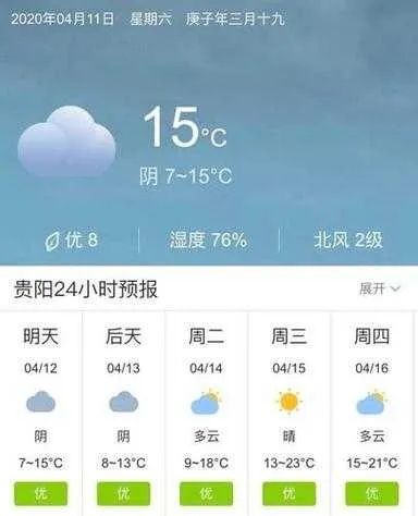 贵阳天气15天查询（贵阳天气15天查询最新消息）
